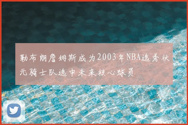 勒布朗詹姆斯成为2003年NBA选秀状元骑士队选中未来核心球员